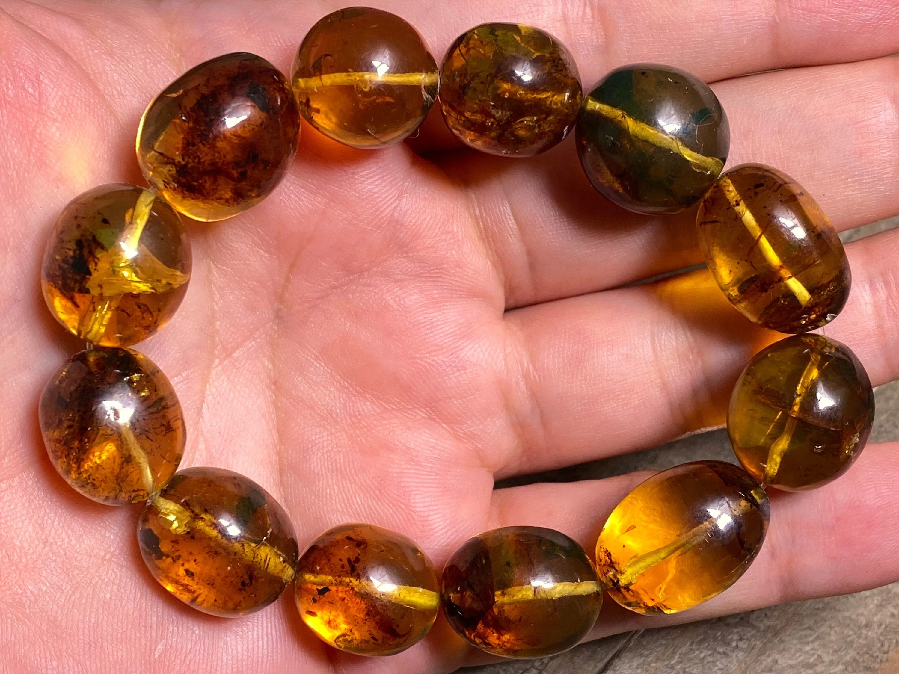 Mexican AMBER Crystal Bracelet - Beaded Bracelet, Handmade Jewelry, Healing Crystals and Stones, 48293