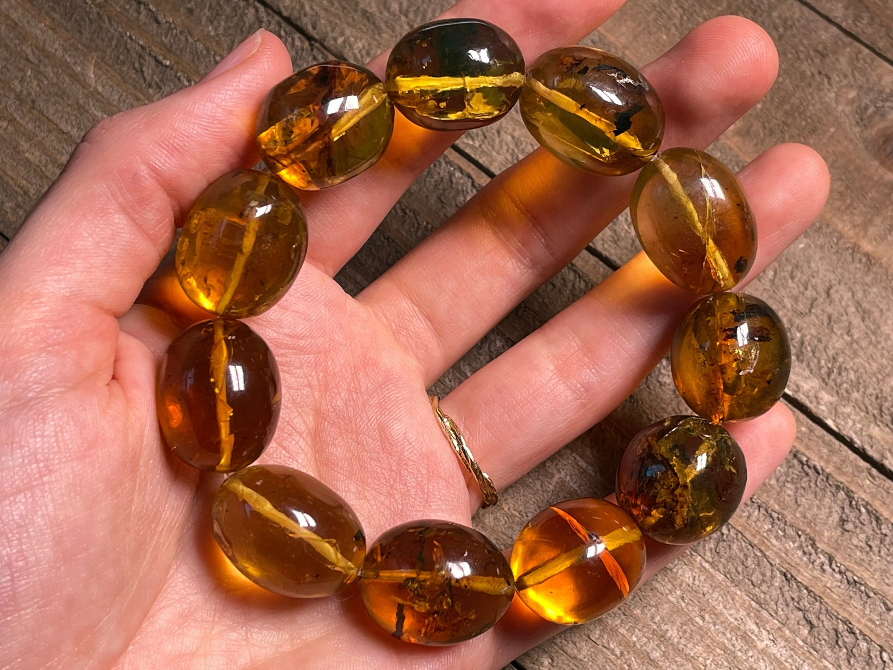 Mexican AMBER Crystal Bracelet - Beaded Bracelet, Handmade Jewelry, Healing Crystals and Stones, 48383