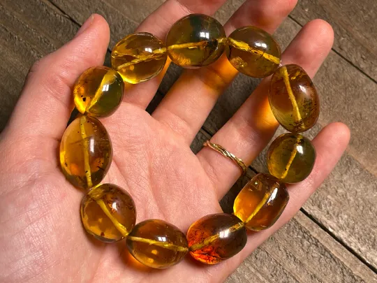 Mexican AMBER Crystal Bracelet - Beaded Bracelet, Handmade Jewelry, Healing Crystals and Stones, 48442