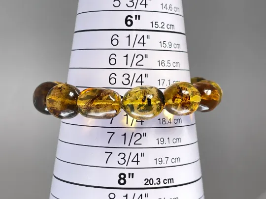 Mexican AMBER Crystal Bracelet - Beaded Bracelet, Handmade Jewelry, Healing Crystals and Stones, 48453