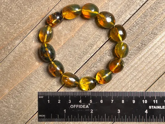 Mexican AMBER Crystal Bracelet - Beaded Bracelet, Handmade Jewelry, Healing Crystals and Stones, 48453