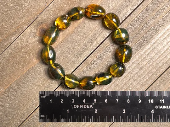 Mexican AMBER Crystal Bracelet - Beaded Bracelet, Handmade Jewelry, Healing Crystals and Stones, 48456