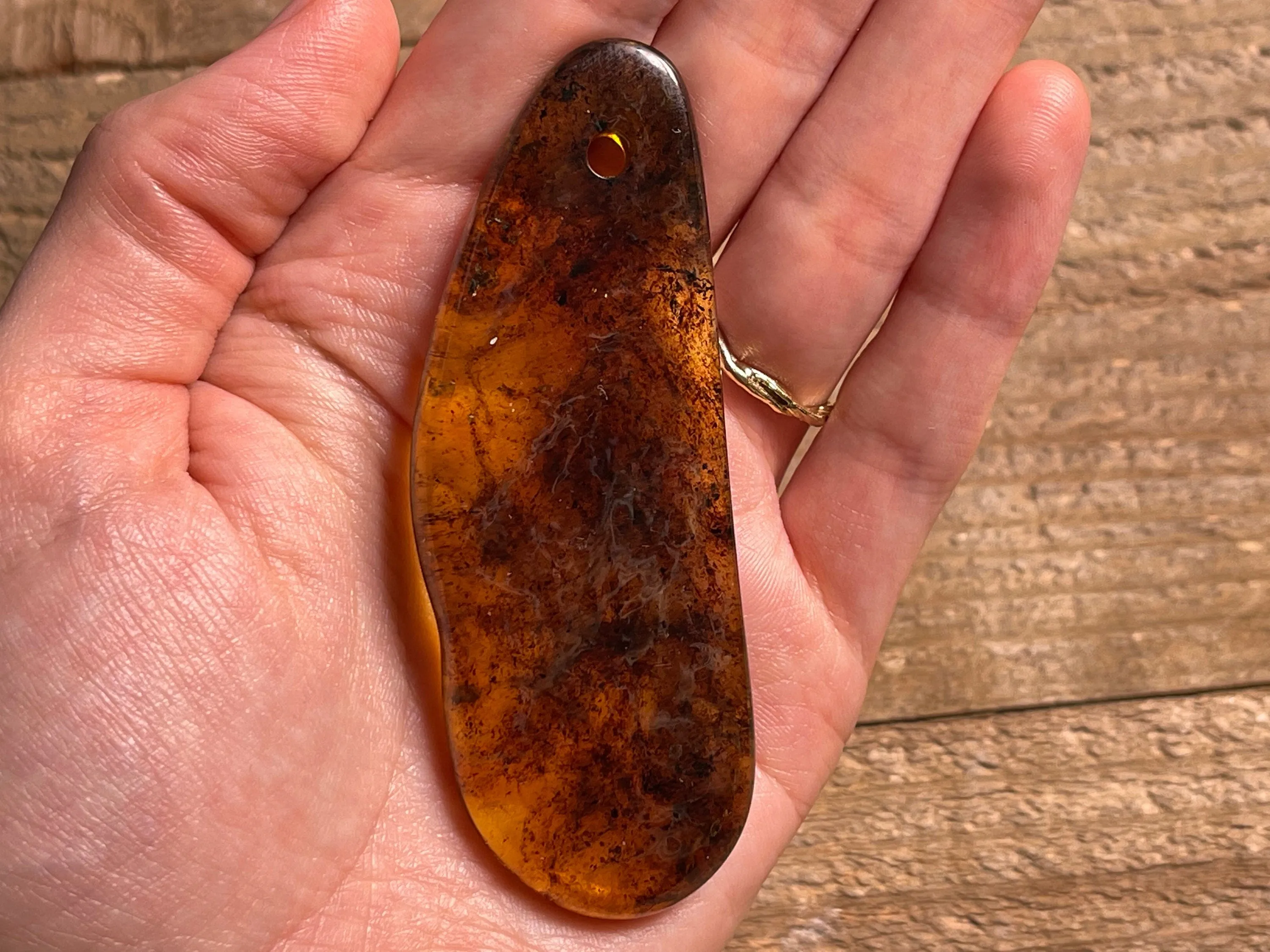 Mexican AMBER Crystal Pendant - Pendant Necklace, Handmade Jewelry, Healing Crystals and Stones, 48514