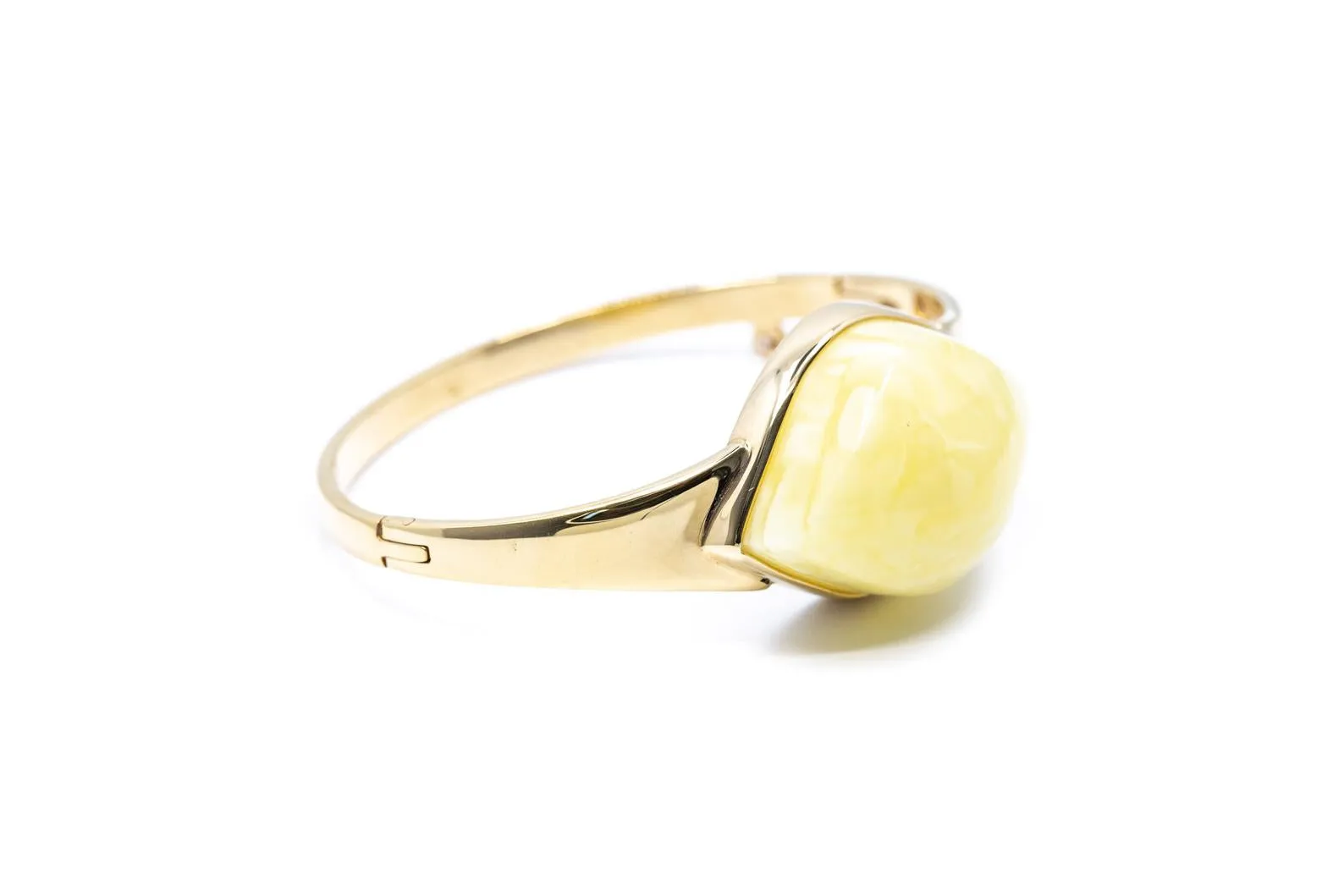 Minimal Gold Butterscotch Amber Diamond Bangle