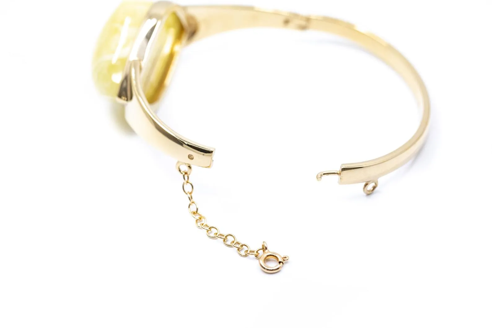 Minimal Gold Butterscotch Amber Diamond Bangle