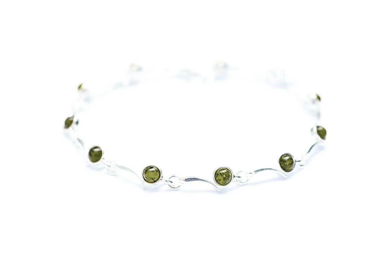 Minimal Green Amber Bracelet