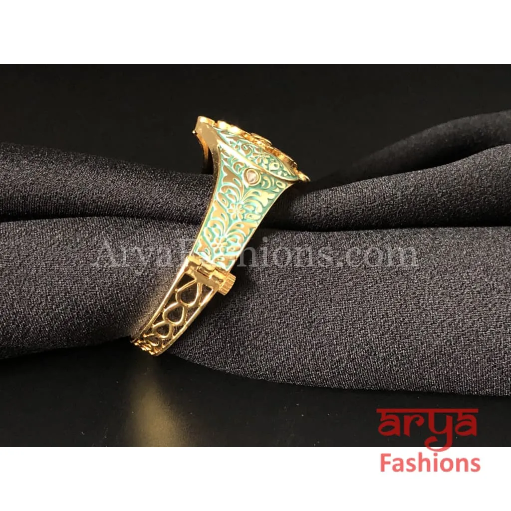 Mint Green Meenakari Kundan Bracelet