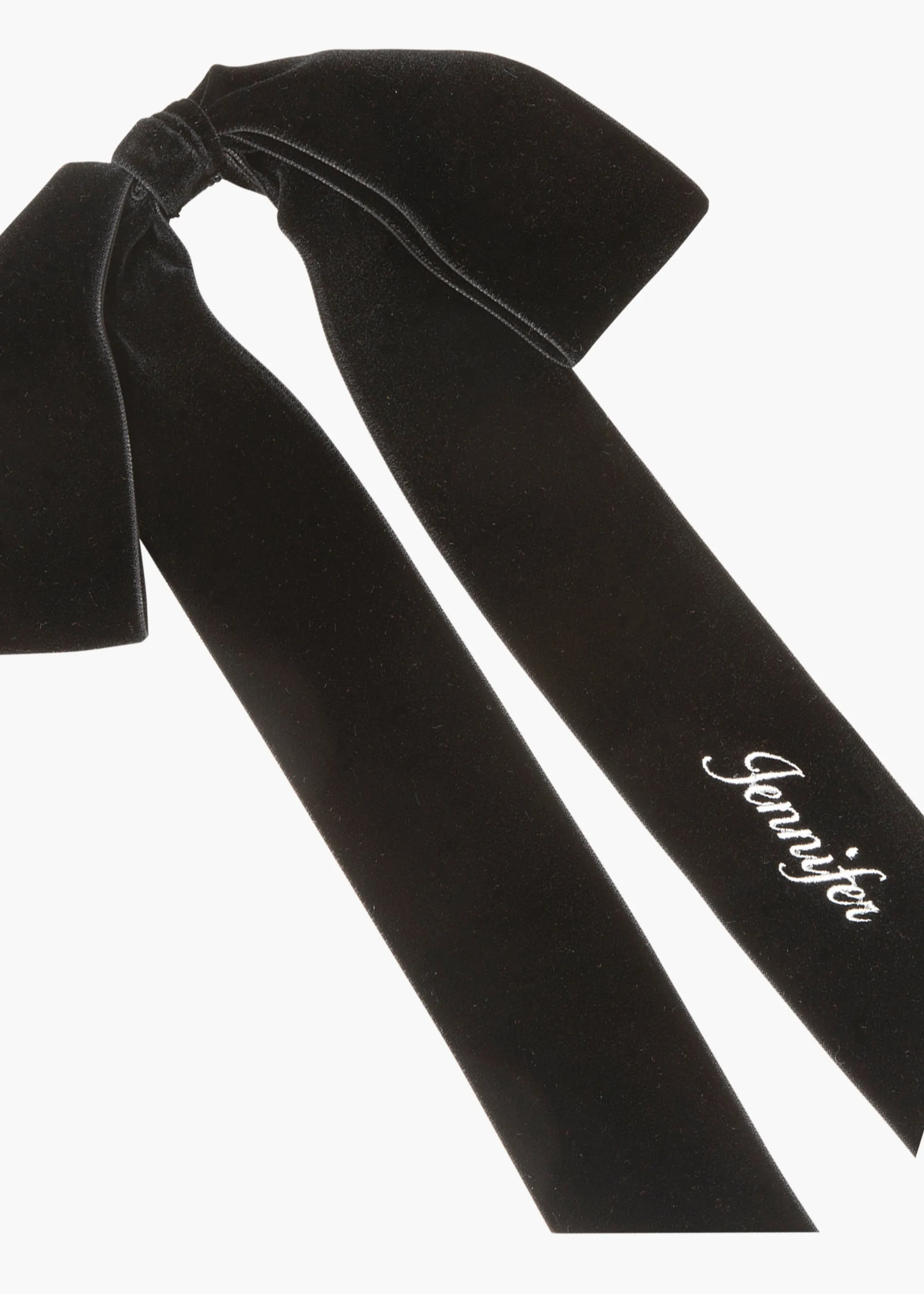 Monogram Adley Velvet Bow Barrette -- Black