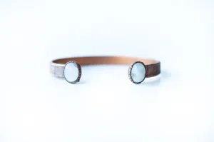 Moonstone Cuff Bracelet | Polished Rainbow Moonstone Cuff Bracelet