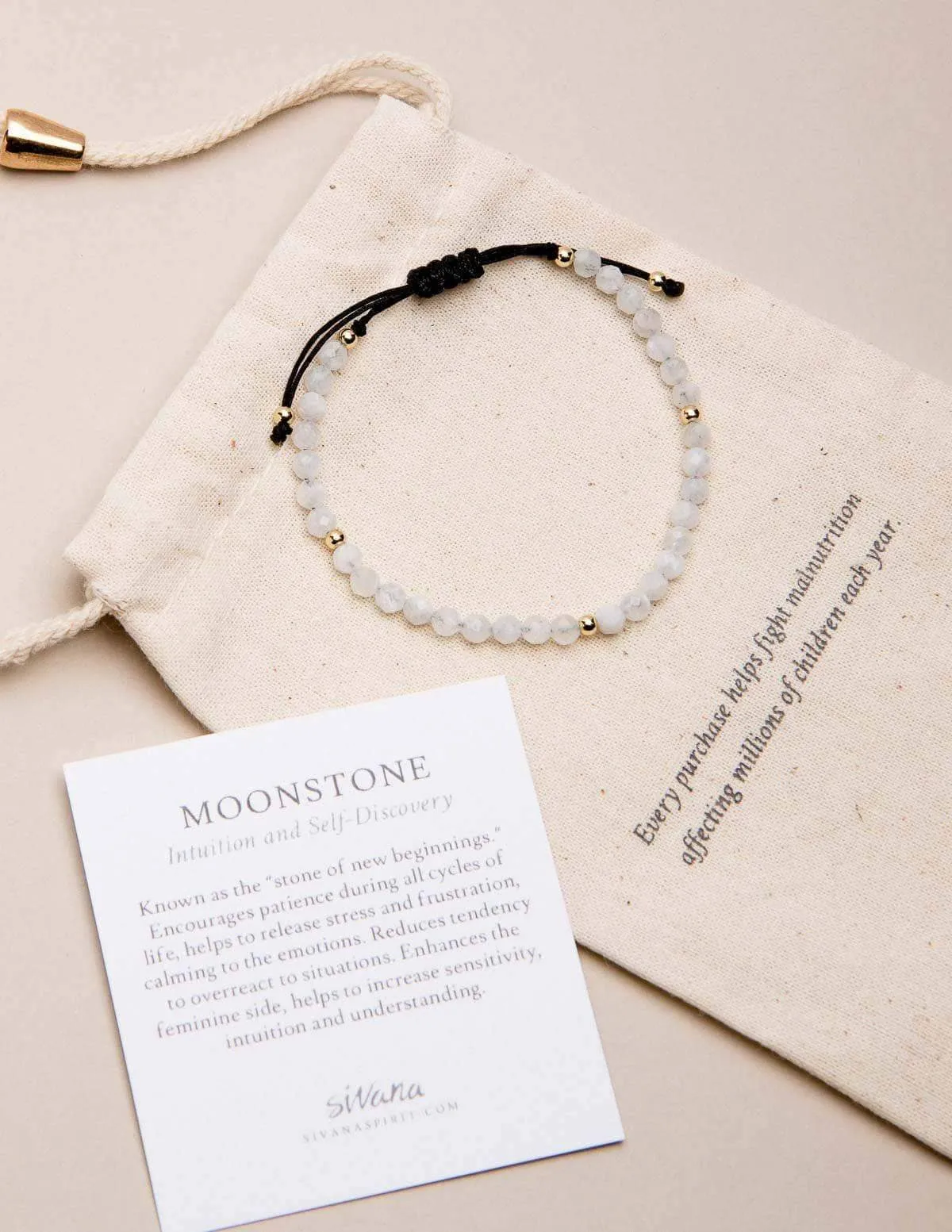 Moonstone String Mini Gemstone Bracelet