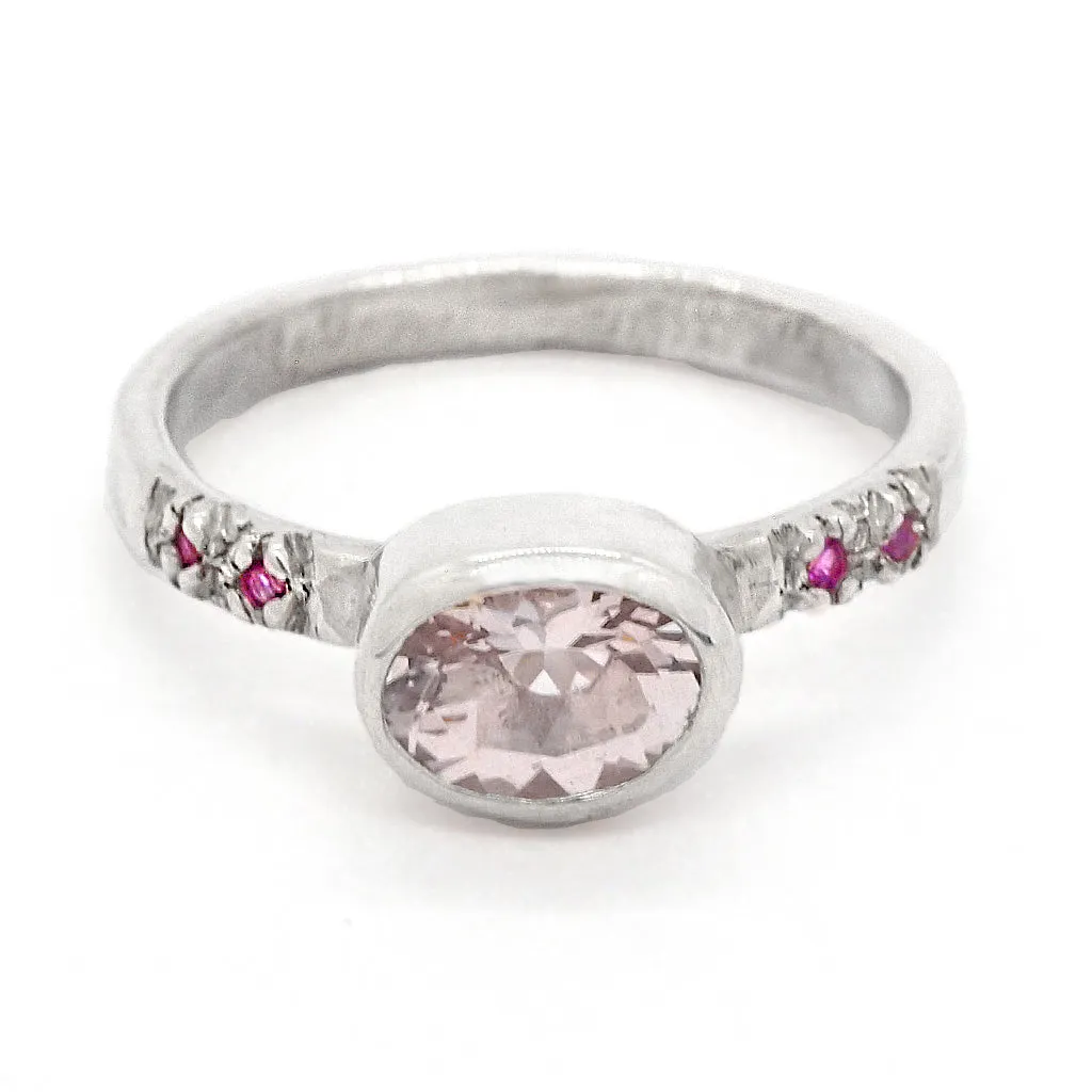 Morganite & Pink Sapphires Ring (size 9)