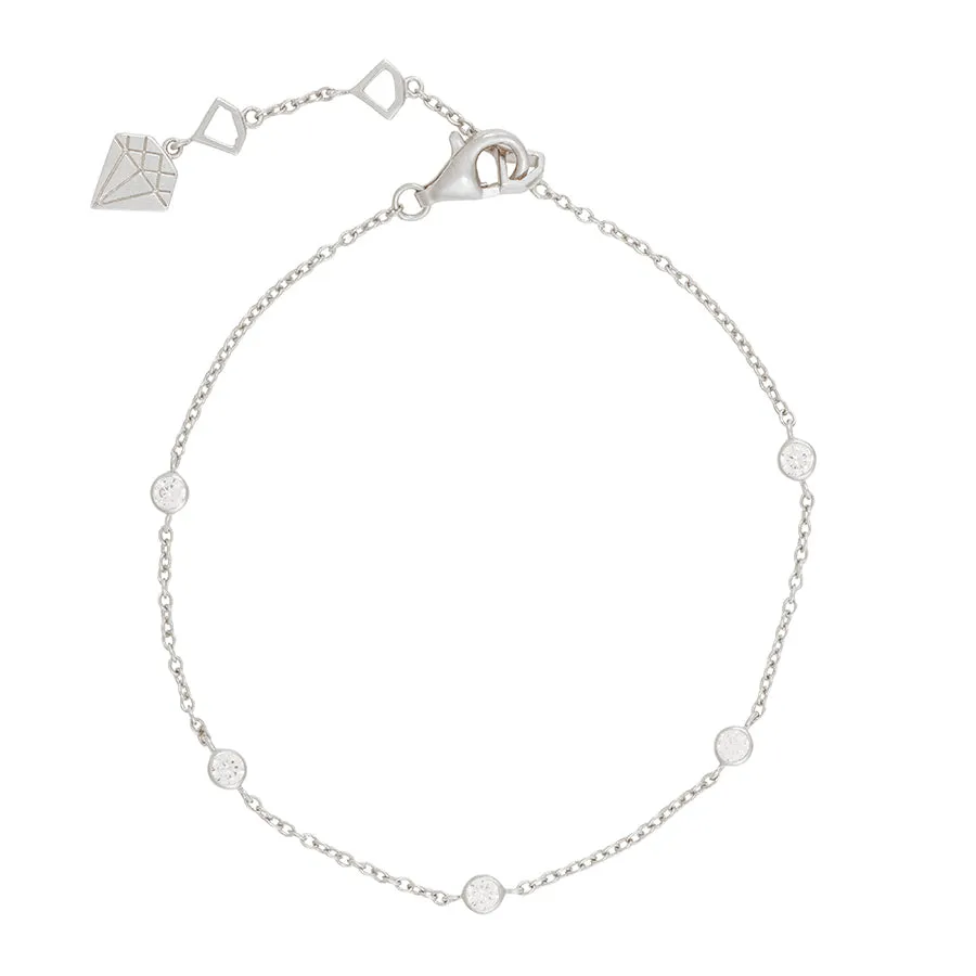 Multi Brilliant Bezel 925 Sterling Silver Bracelet