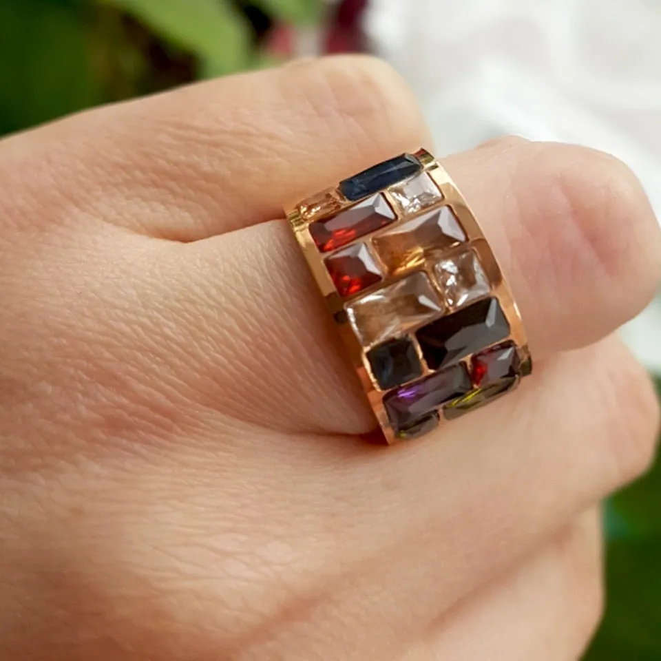 Multicolor Crystal Ring