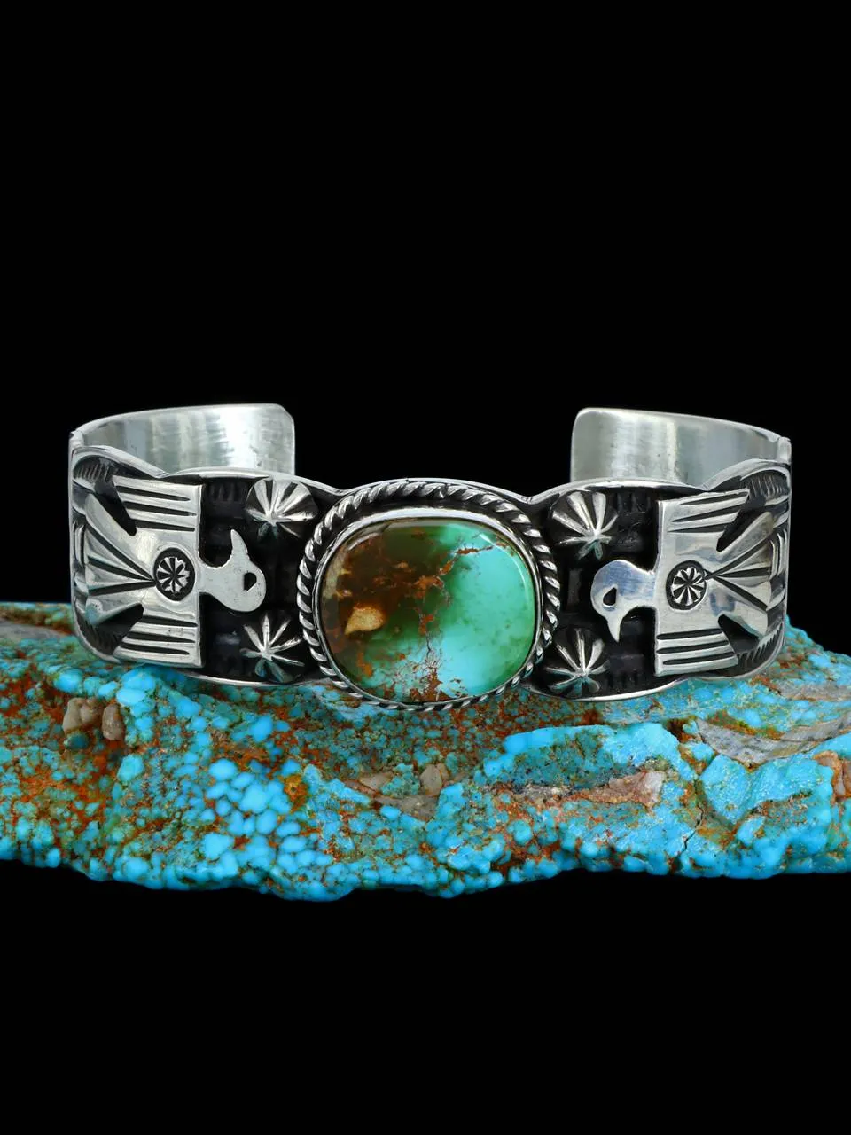 Native American Indian Jewelry Natural Royston Turquoise Cuff Bracelet