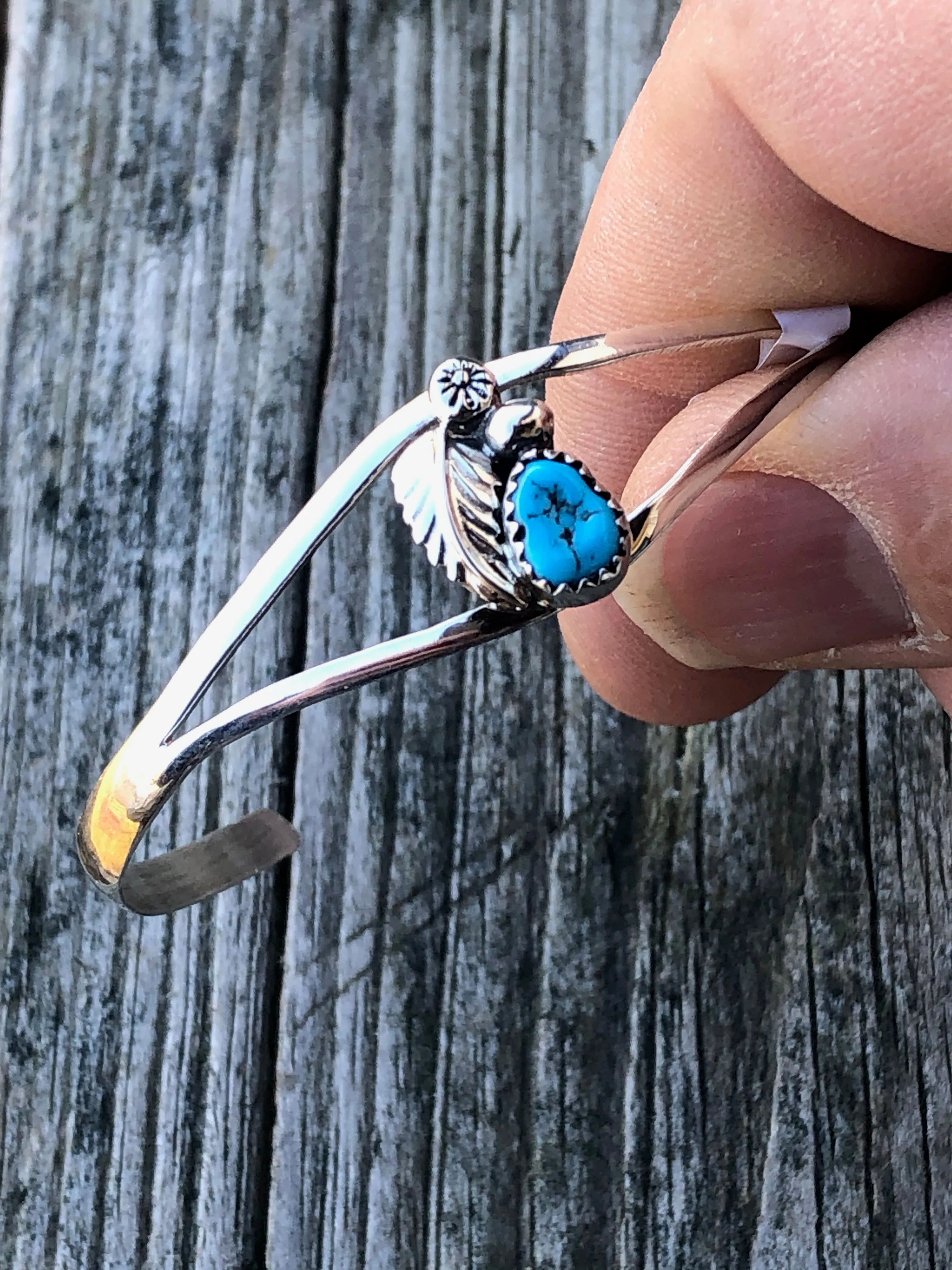 Navajo/Tear drop/silver Leaf//flower/Sterling silver bracelet