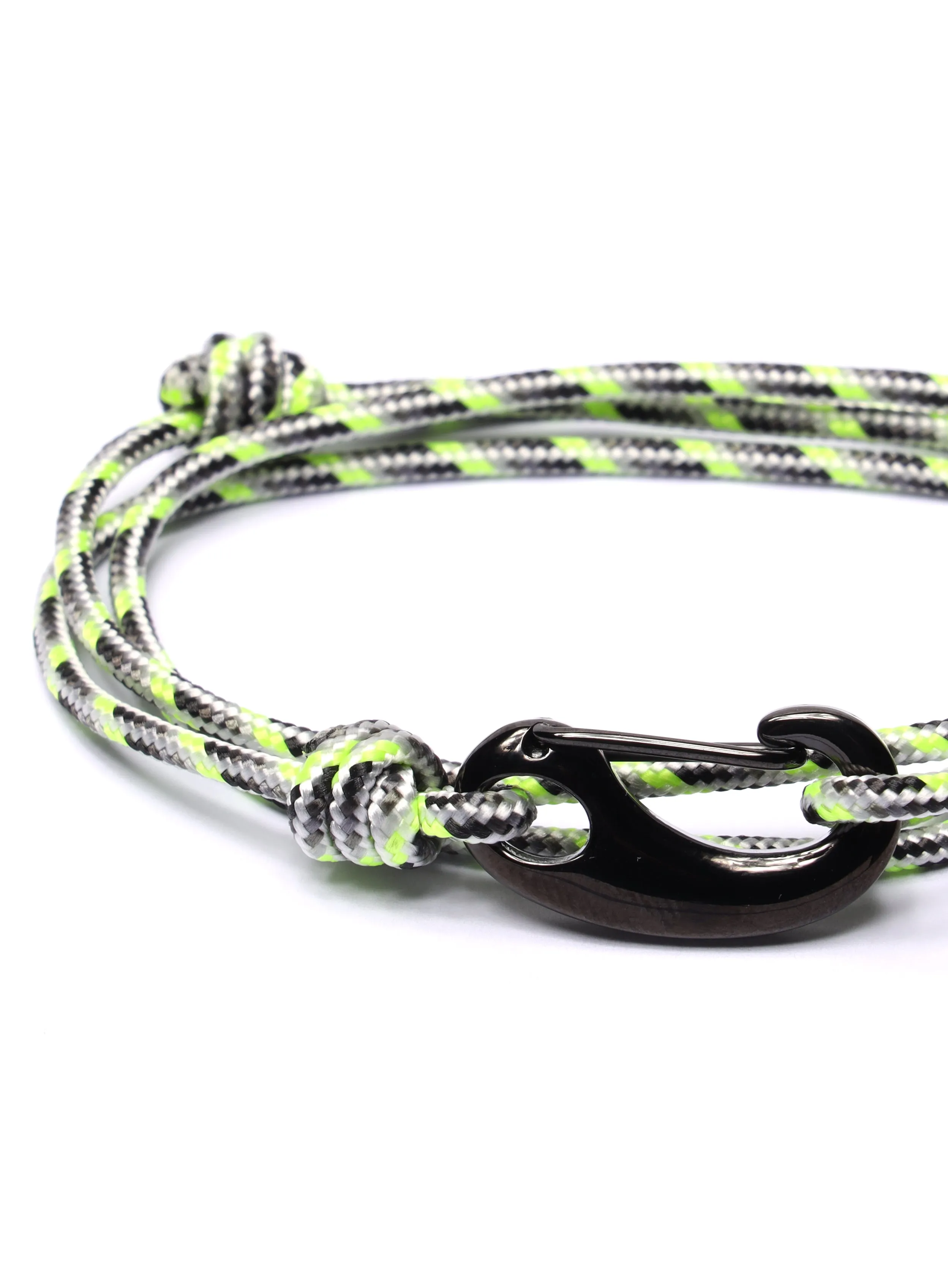 Neon   White Tactical Cord Bracelet for Men (Black Clasp - 20K)