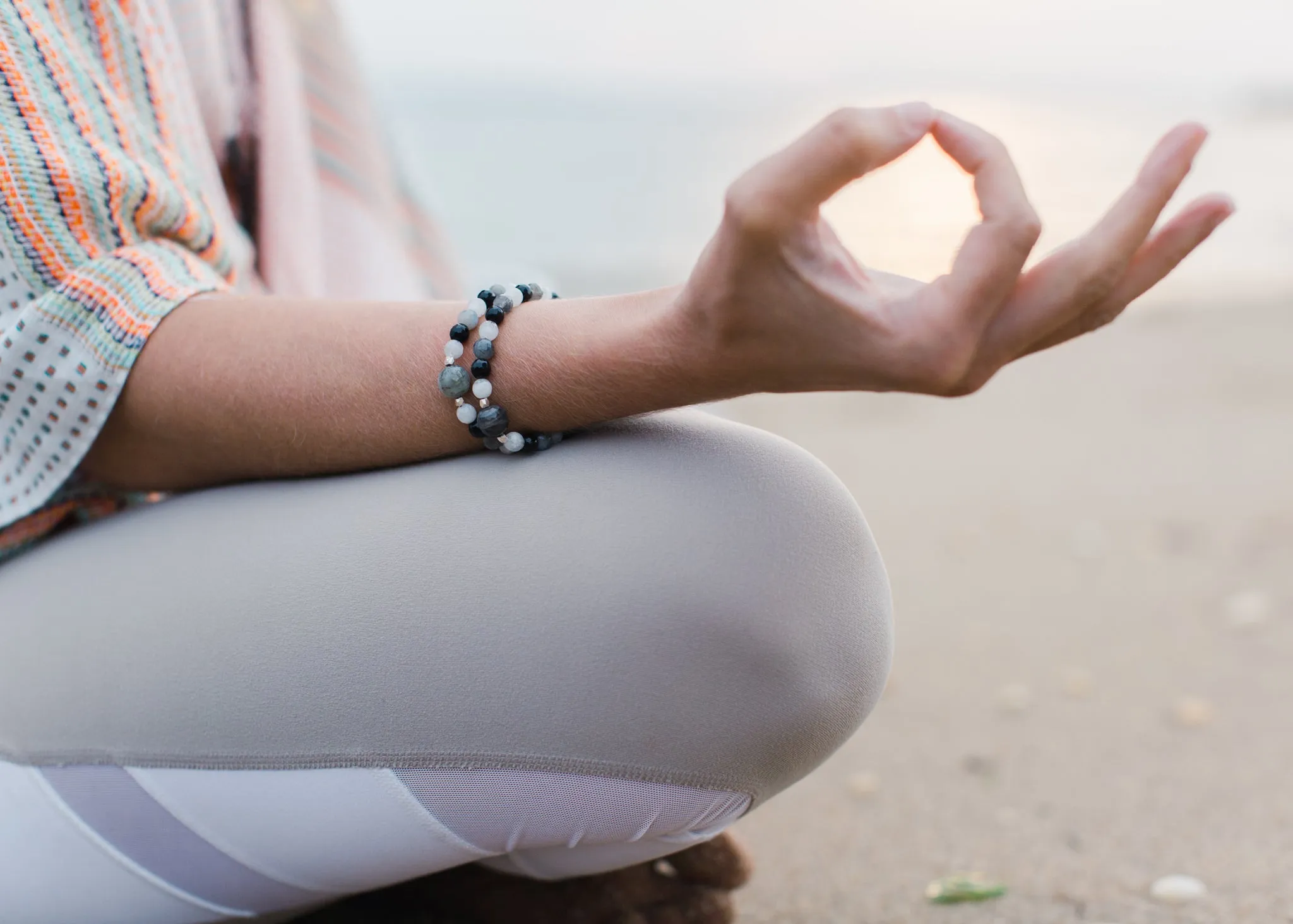 New Moon Bracelet | Labradorite, Moonstone, Onyx