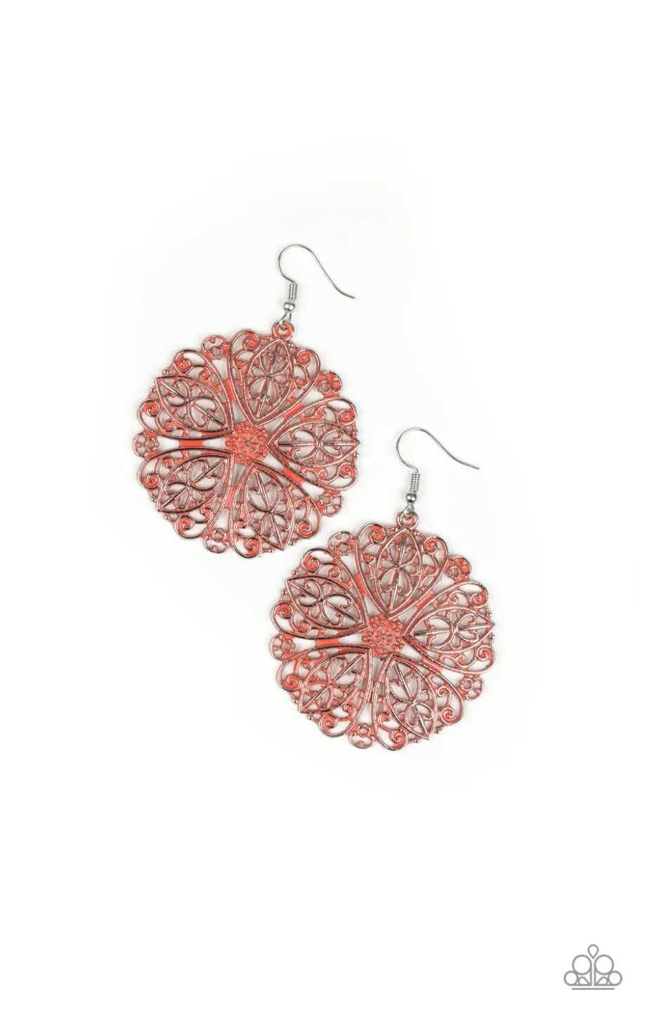 Ocean Paradise Orange Earrings - Paparazzi Accessories