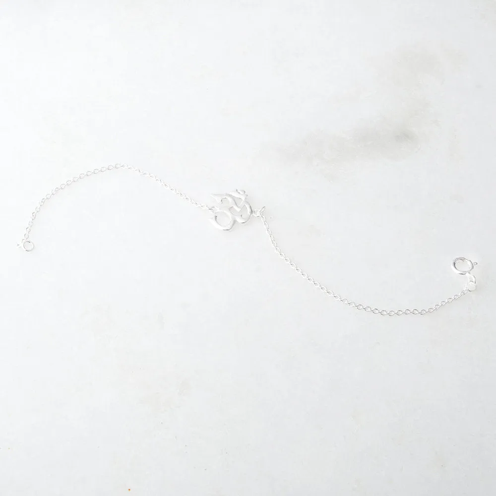 Om Chain Bracelet ,Sterling Silver