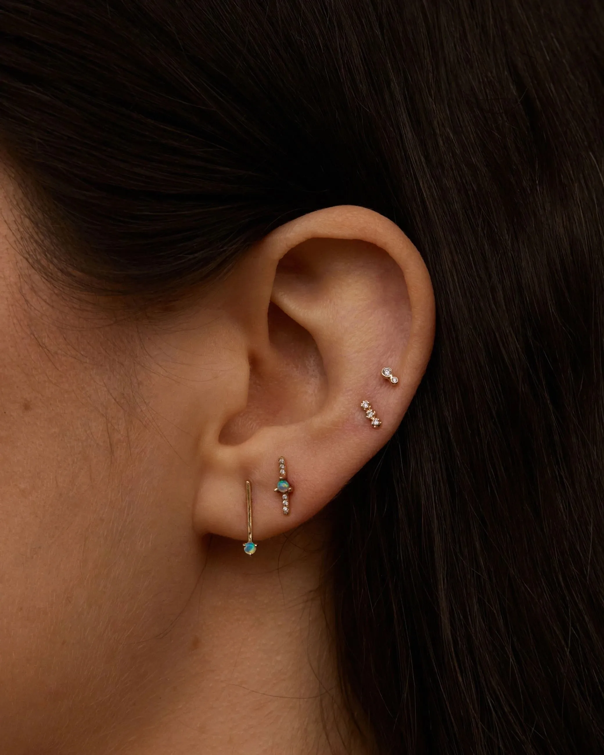 One-Step Bar Opal Earring