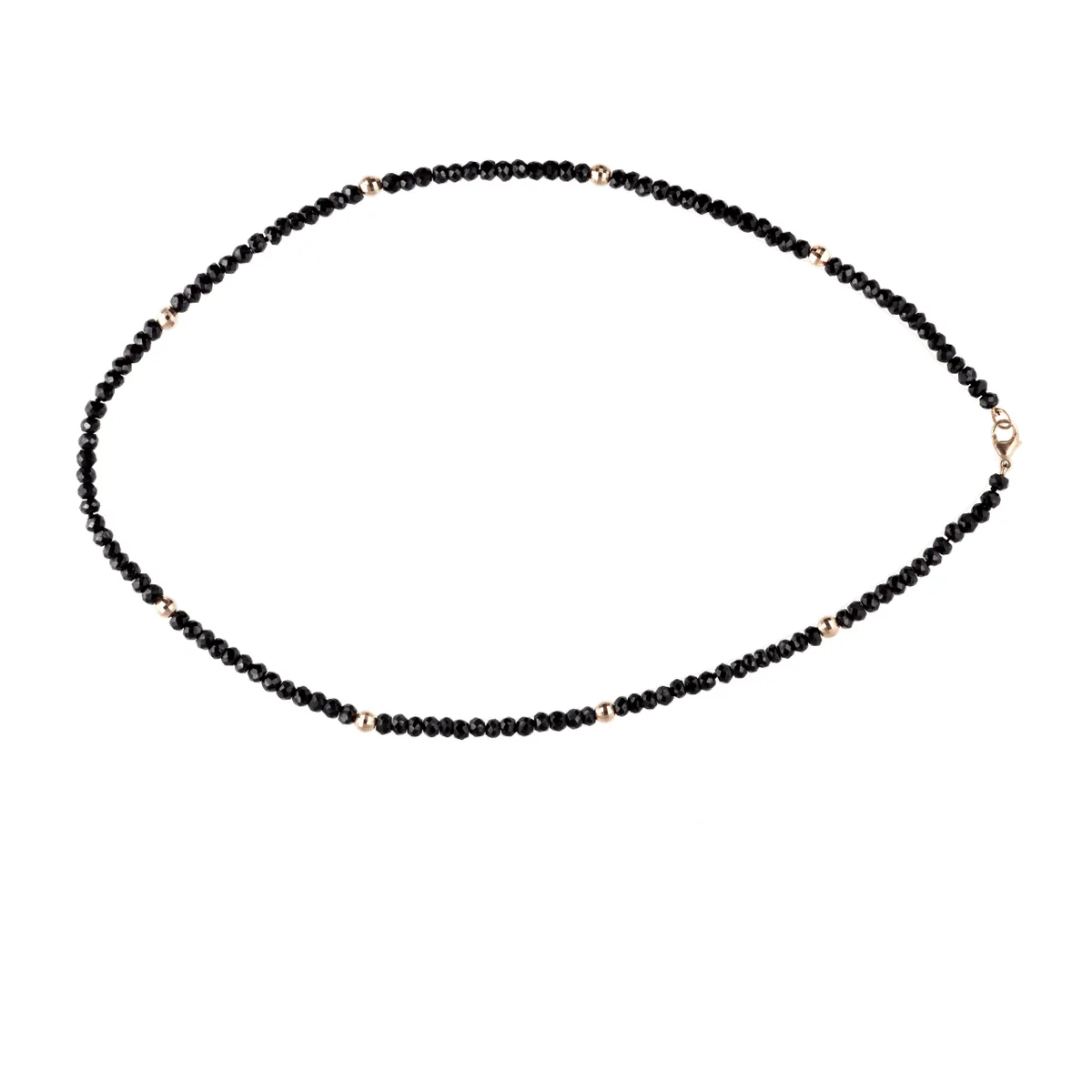 Onyx & Gold Beaded Necklace