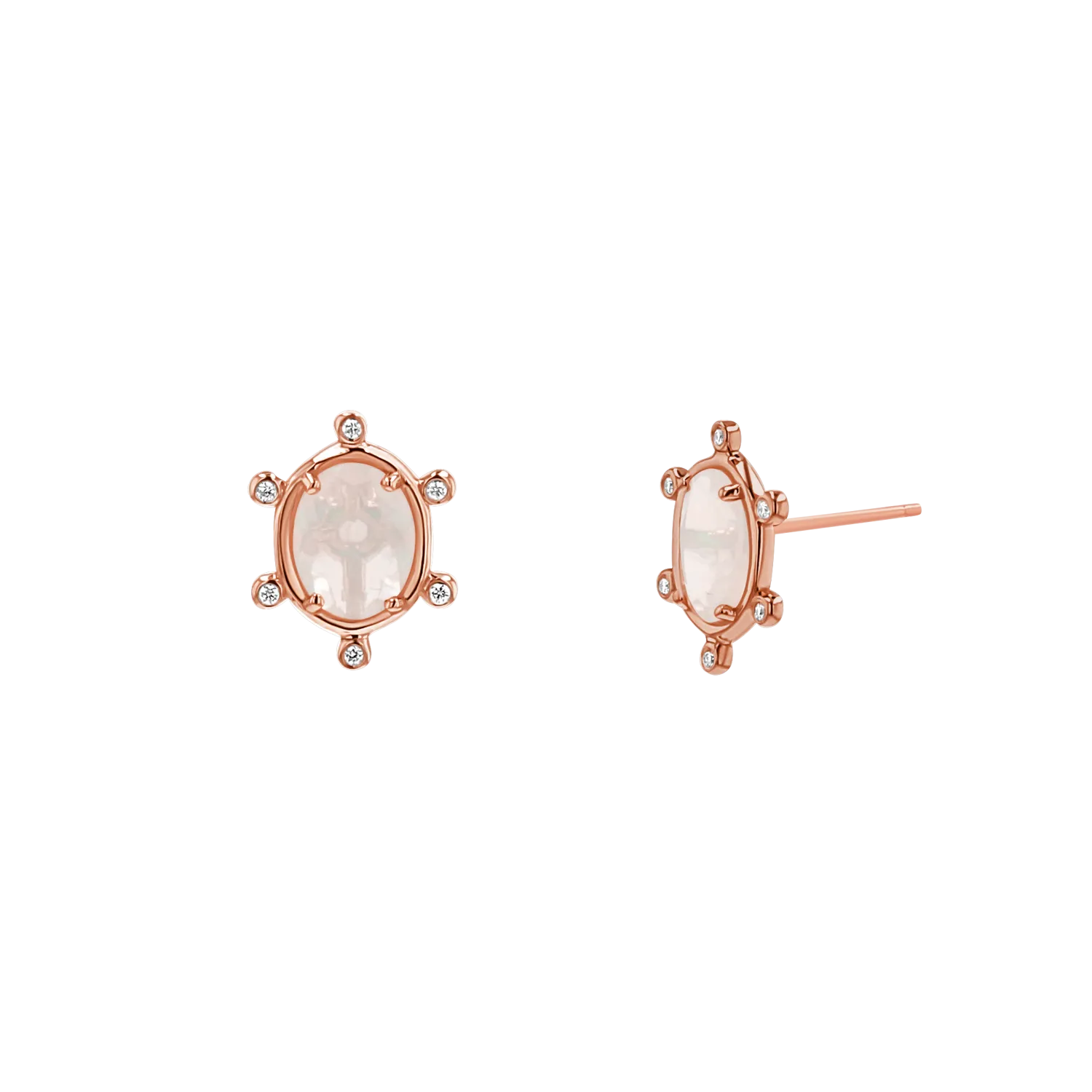 Opal and Diamond Halo Studs