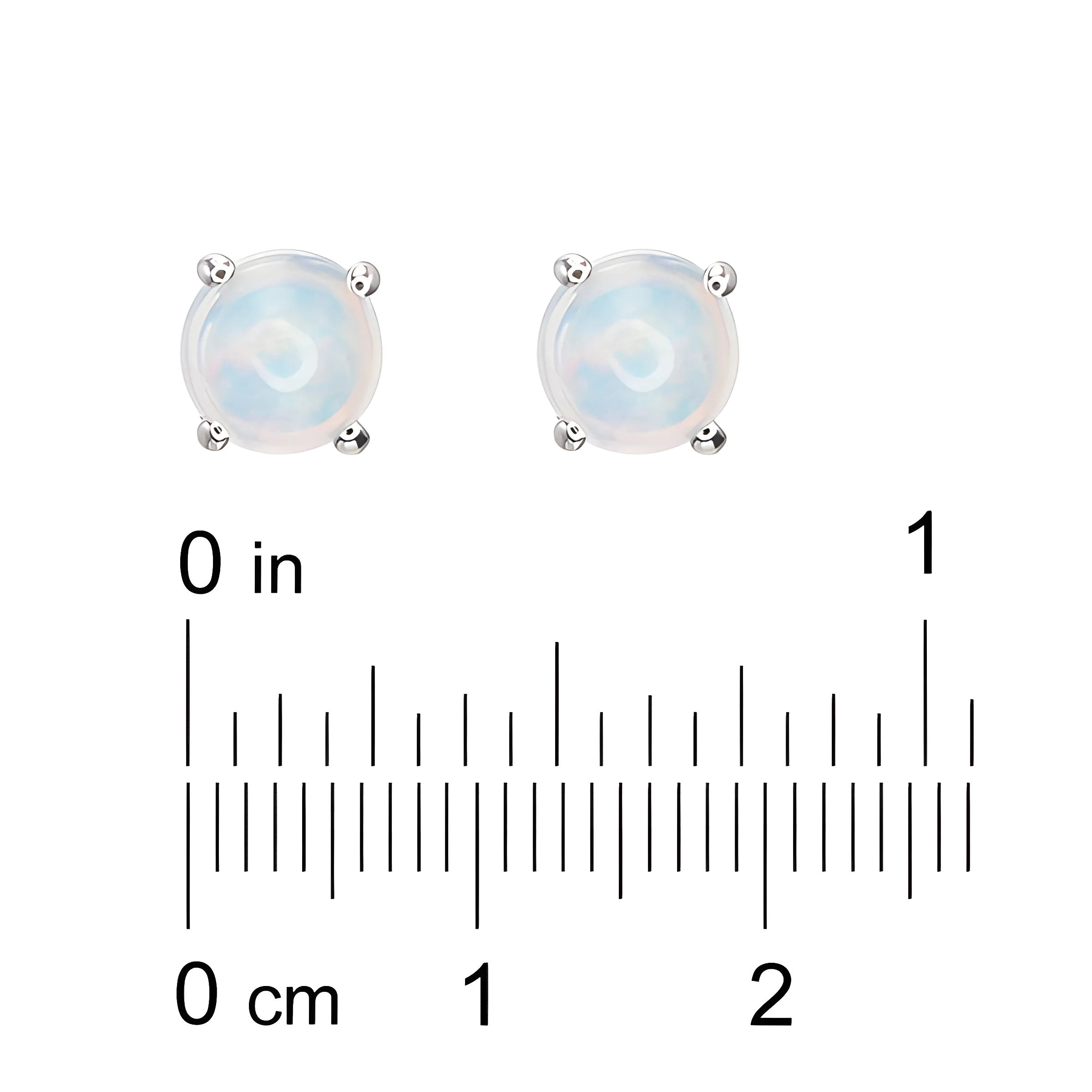 Opal Stud Earrings in 18k White Gold