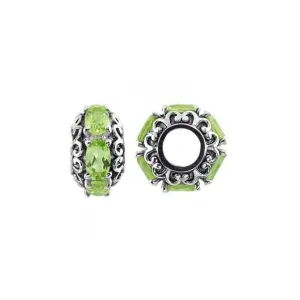 Oxidised Silver & Peridot Charm S482P