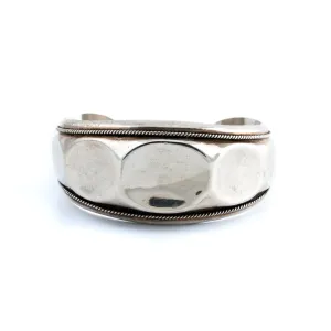 Paneled Taxco Silver Cuff