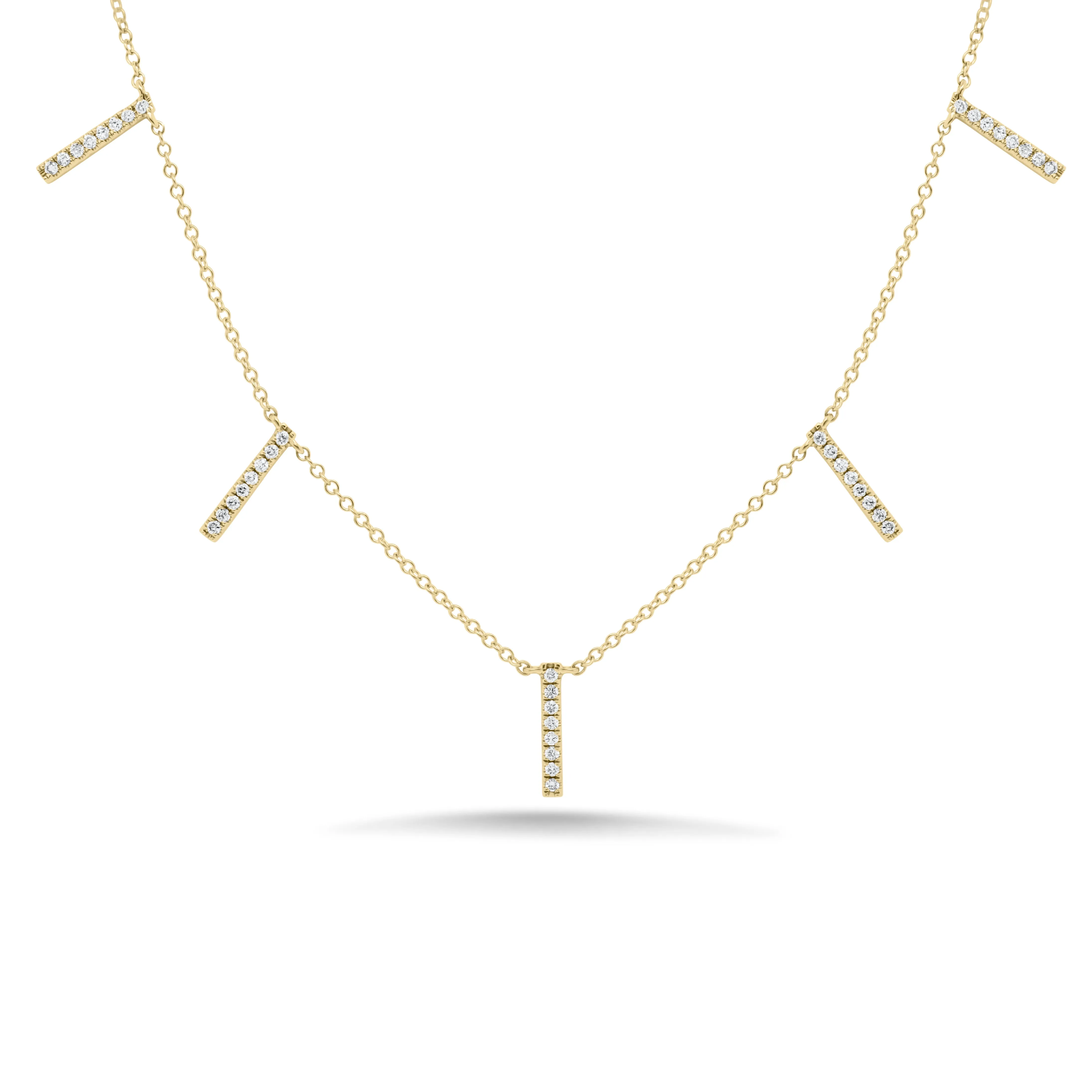 Pave Diamond Bar Dangle Necklace