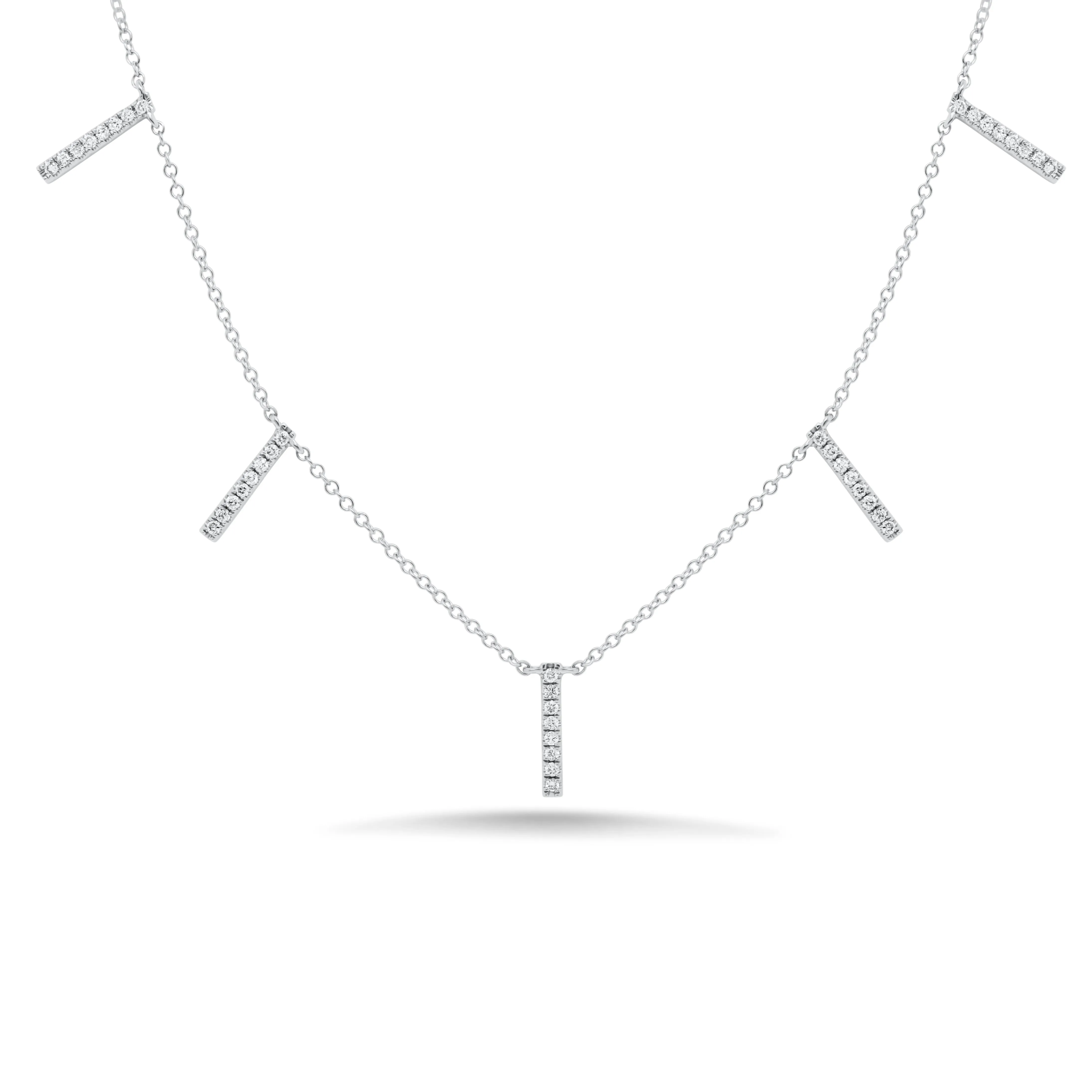 Pave Diamond Bar Dangle Necklace