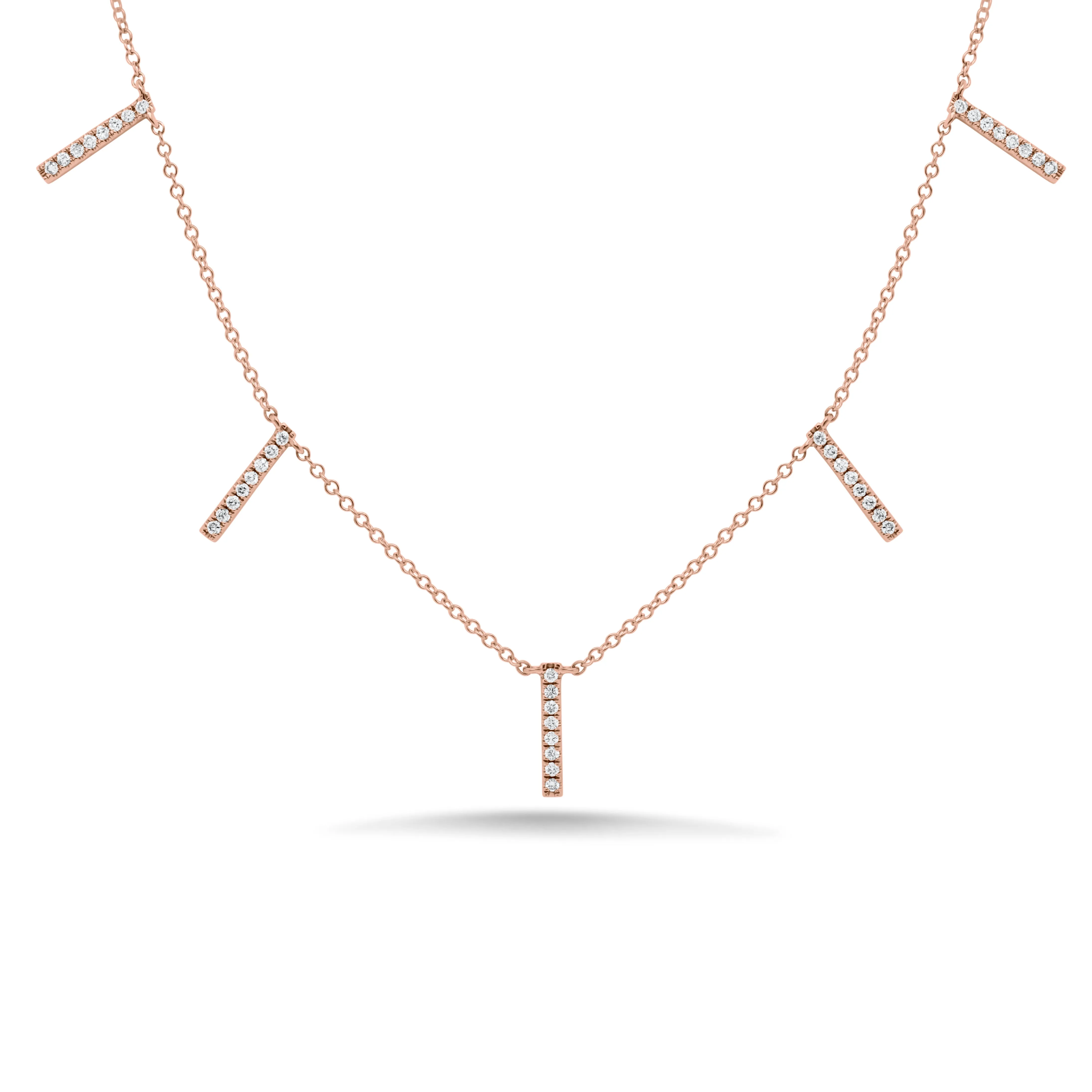 Pave Diamond Bar Dangle Necklace