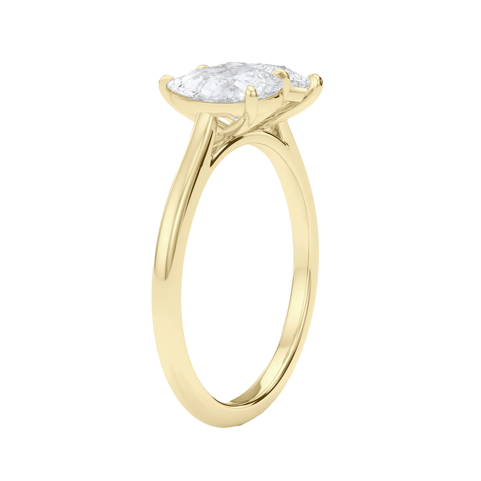 Pear North-South Twin Diamond Ring