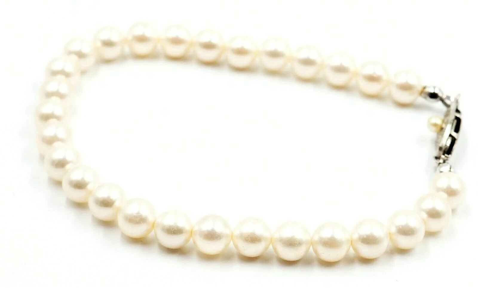 Pearl & Sterling Silver Vintage Bracelet Length: 20cm Fine Vintage Jewellery