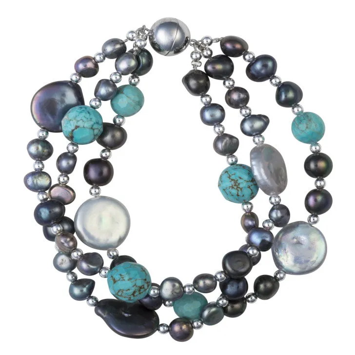 Pearl and turquoise bracelet