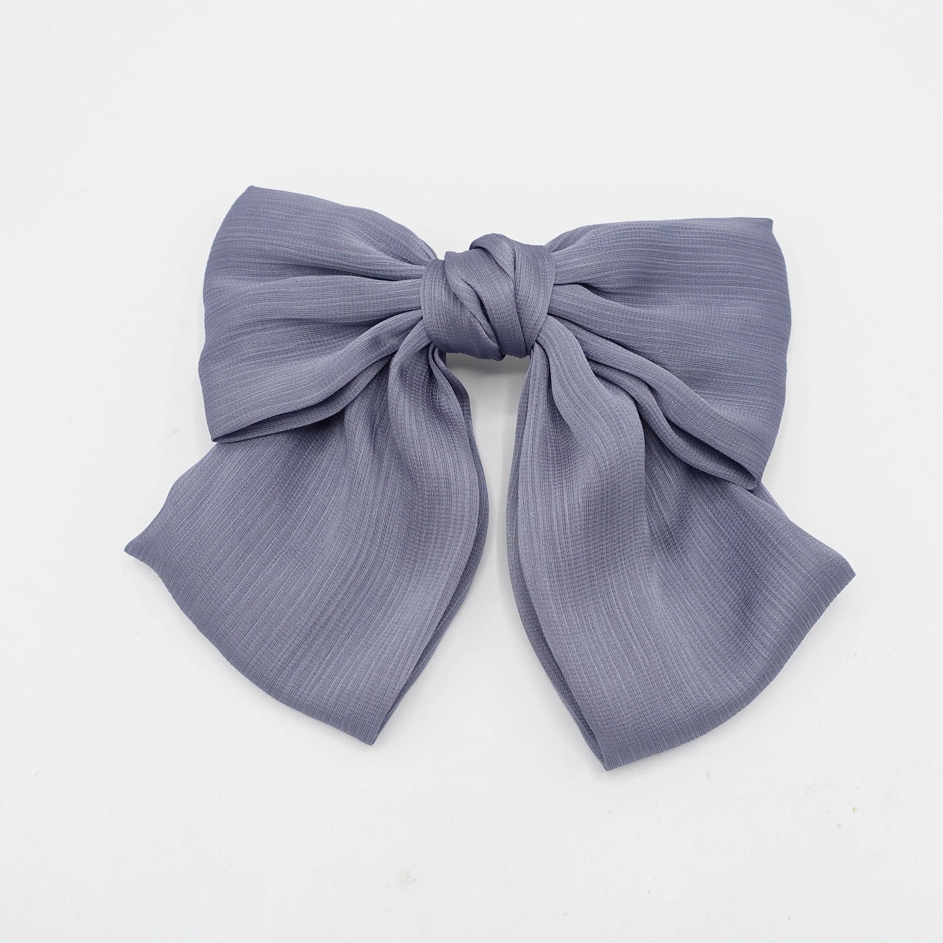 pearl glossy crinkled satin bow french hair barrette women hair accessory