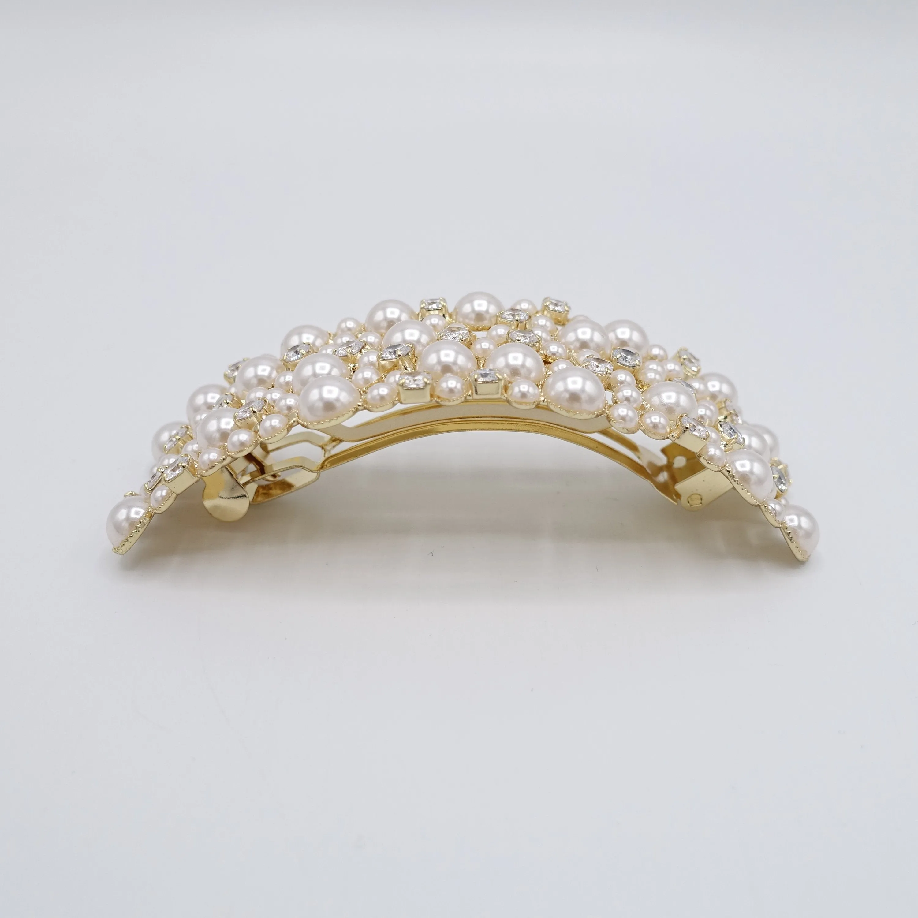 pearl hair barrette, occasion hair barrette, rhinestone hair barrette for women