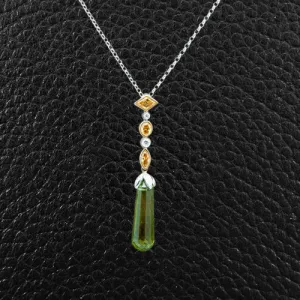 Peridot & Yellow Diamond Pendant