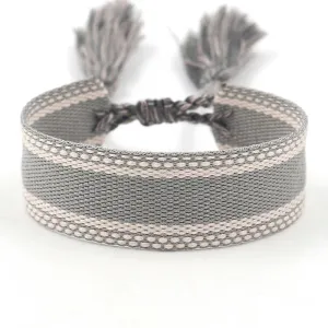 Personalized Woven Bracelet - Grey