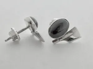 Petite Rowing Blades with Hematite Earrings Made by Rubini Jewelers.