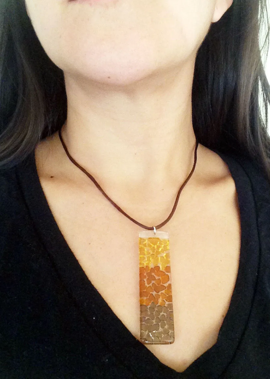 Picado Glass Pendant - Orange