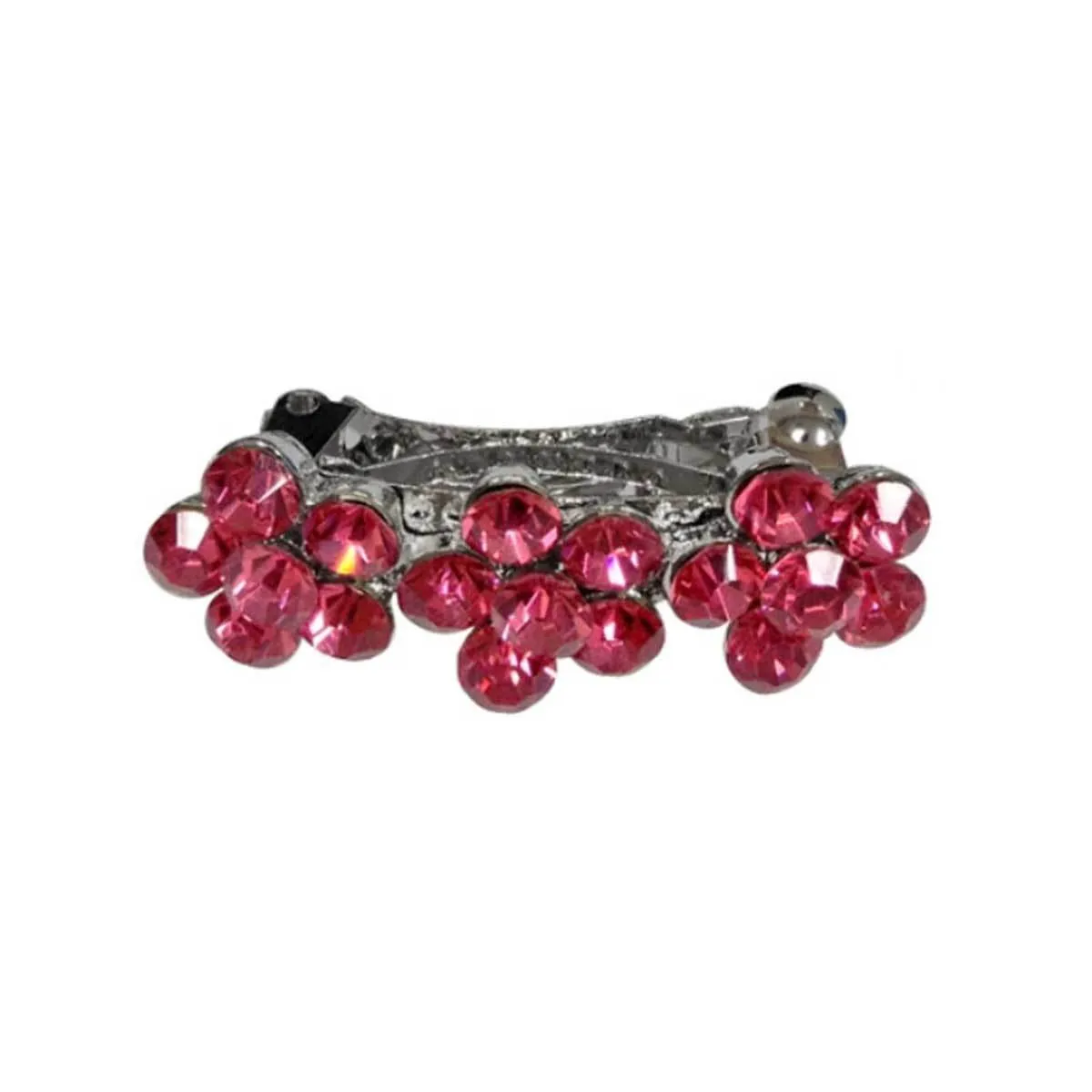 Pink Crystal Flower Dog Hair Clip