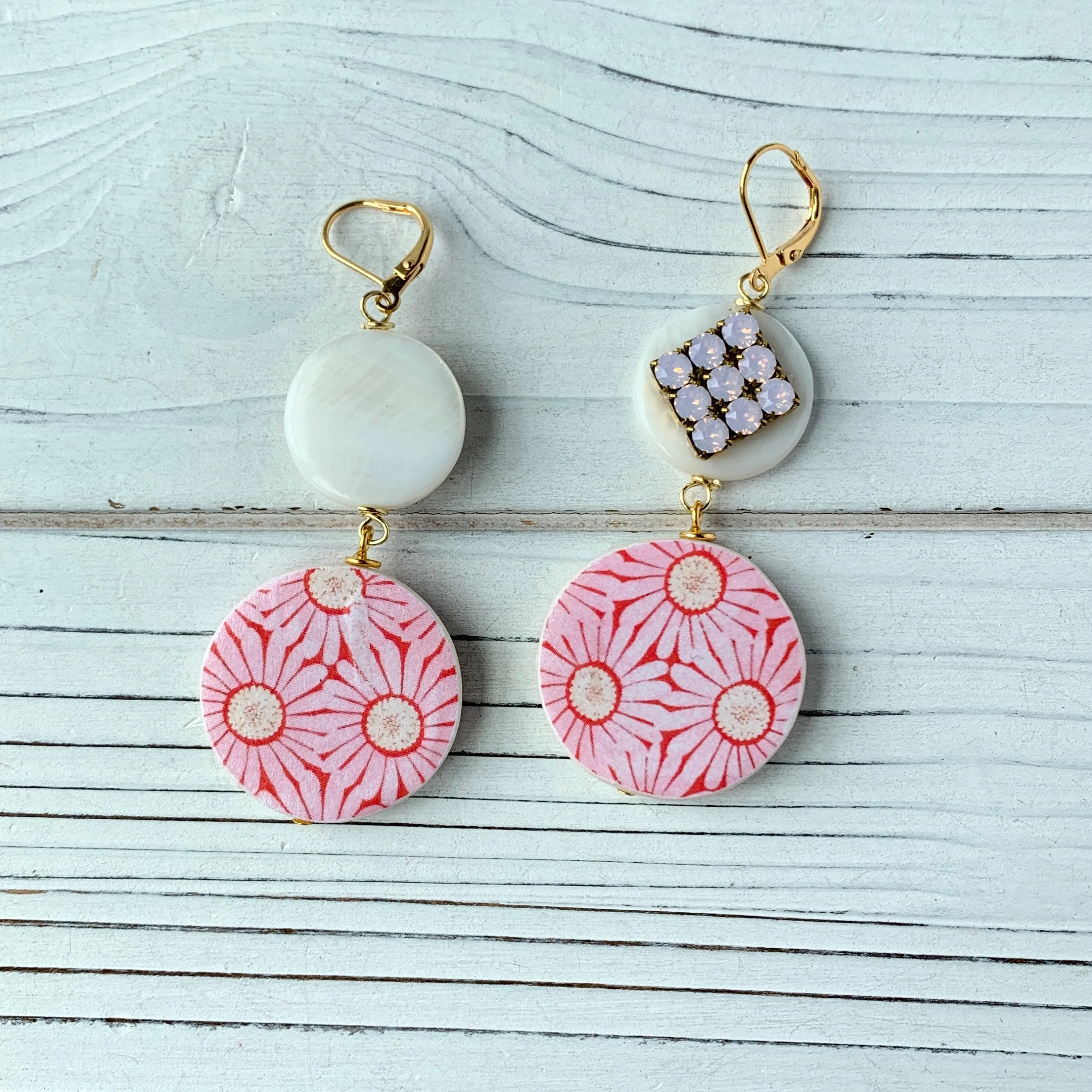 Pink Daisy Drop Earrings