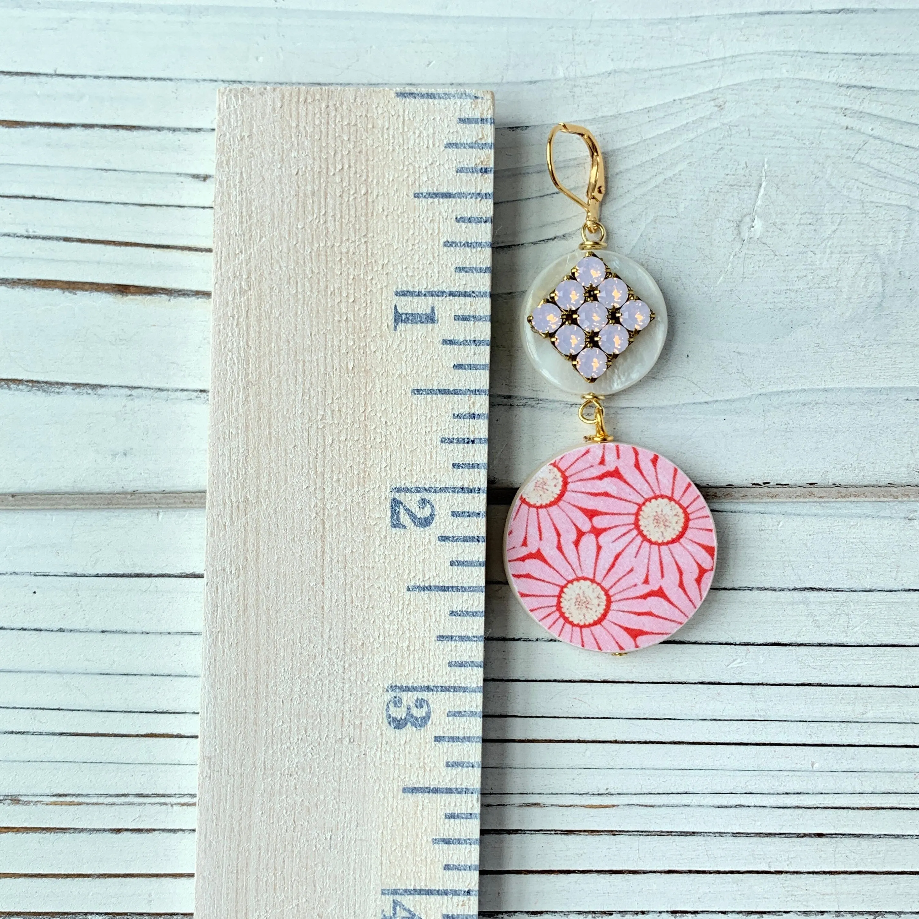 Pink Daisy Drop Earrings