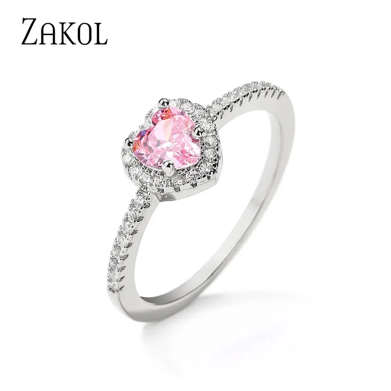 Pink Heart Engagement Rings