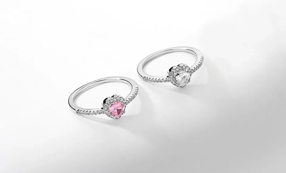 Pink Heart Engagement Rings