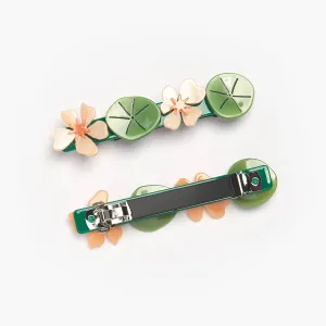 Pink Nasturtium French Barrette