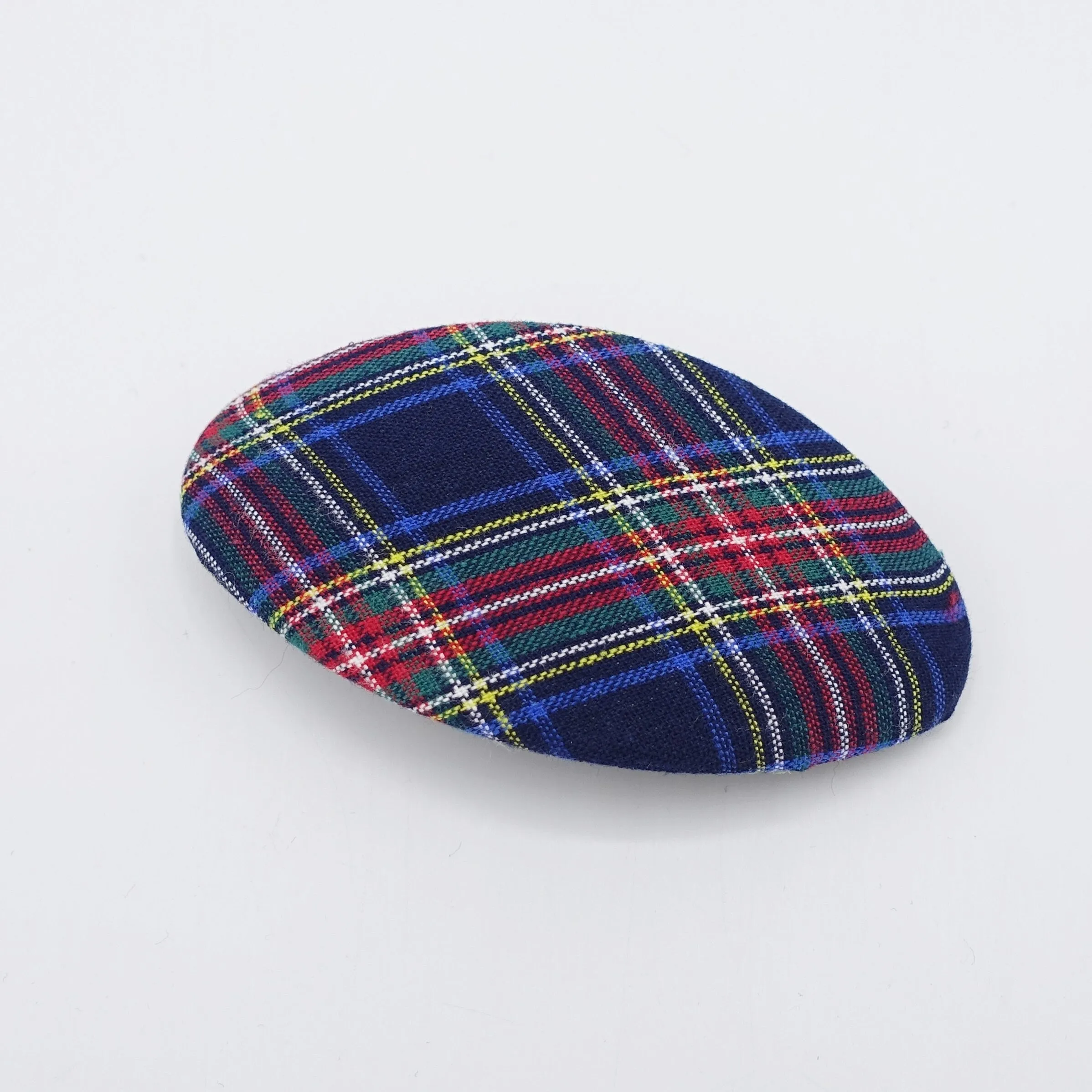 plaid hair barrette, oval hair barrette, daily hair barrette for women