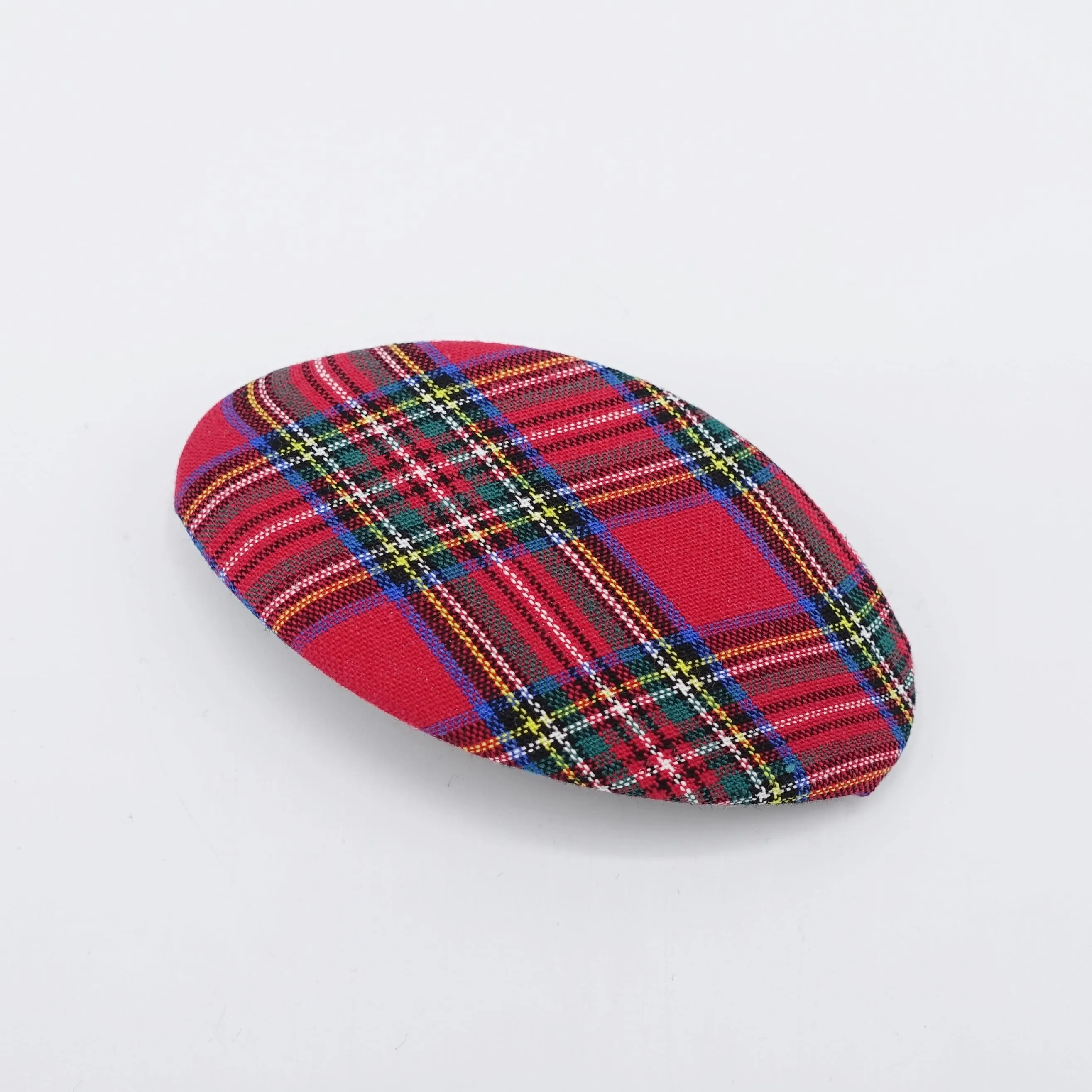 plaid hair barrette, oval hair barrette, daily hair barrette for women