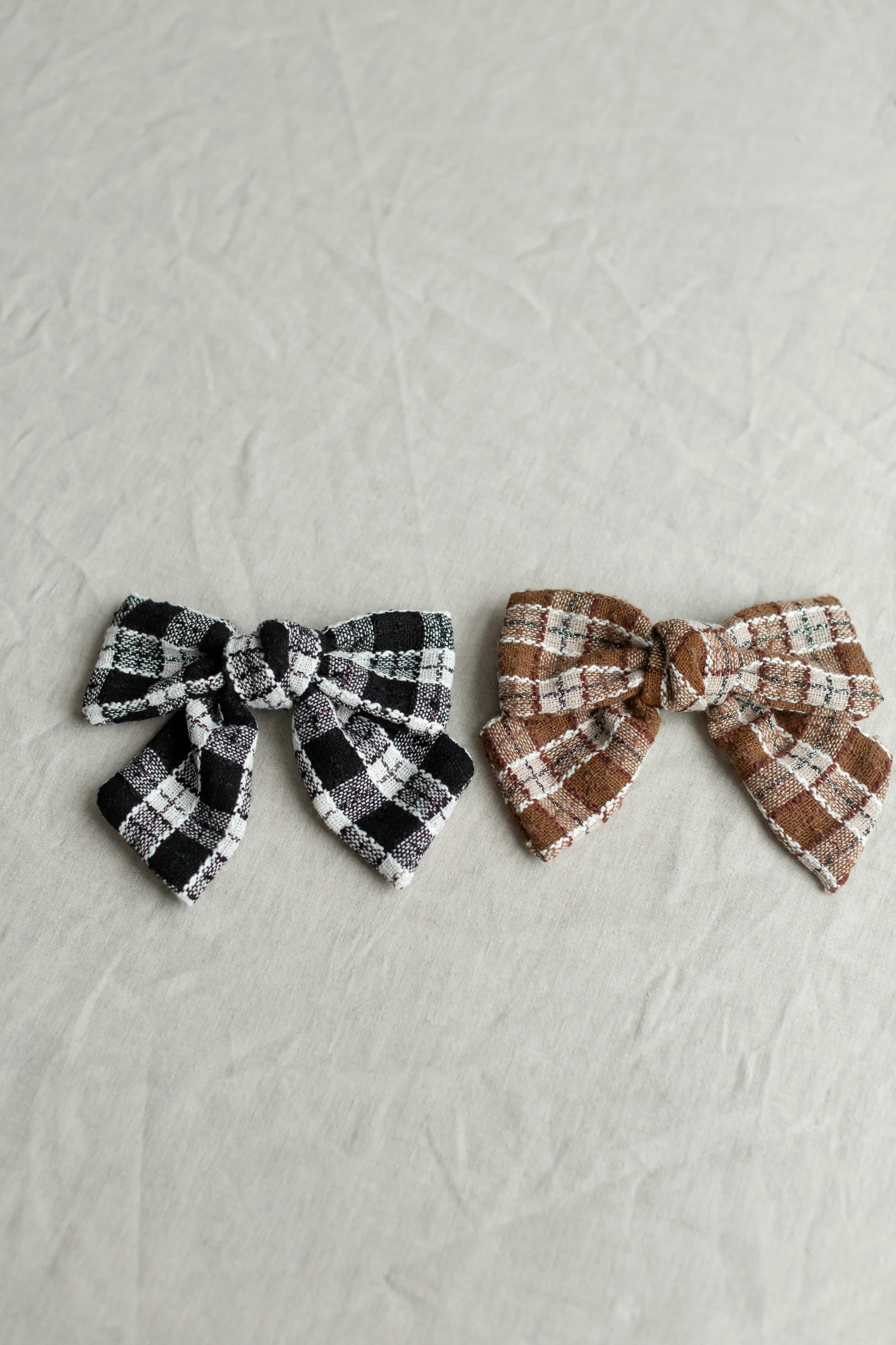 Plaid Hair Bow Barrette